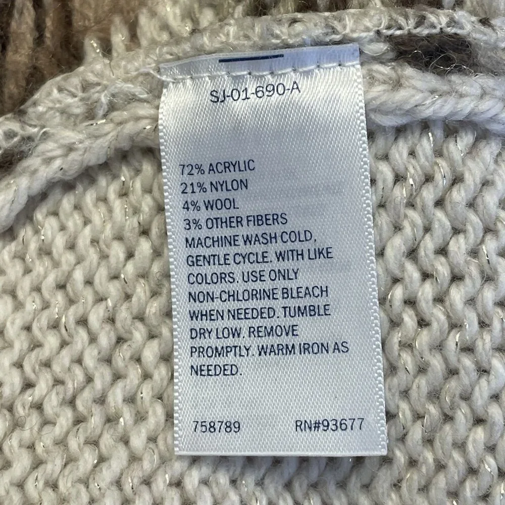 St Johns Bay Womens Shawl Collar Nordic Neutral Sweater 2X Cardigan Comfy Cozy - Picture 9 of 10